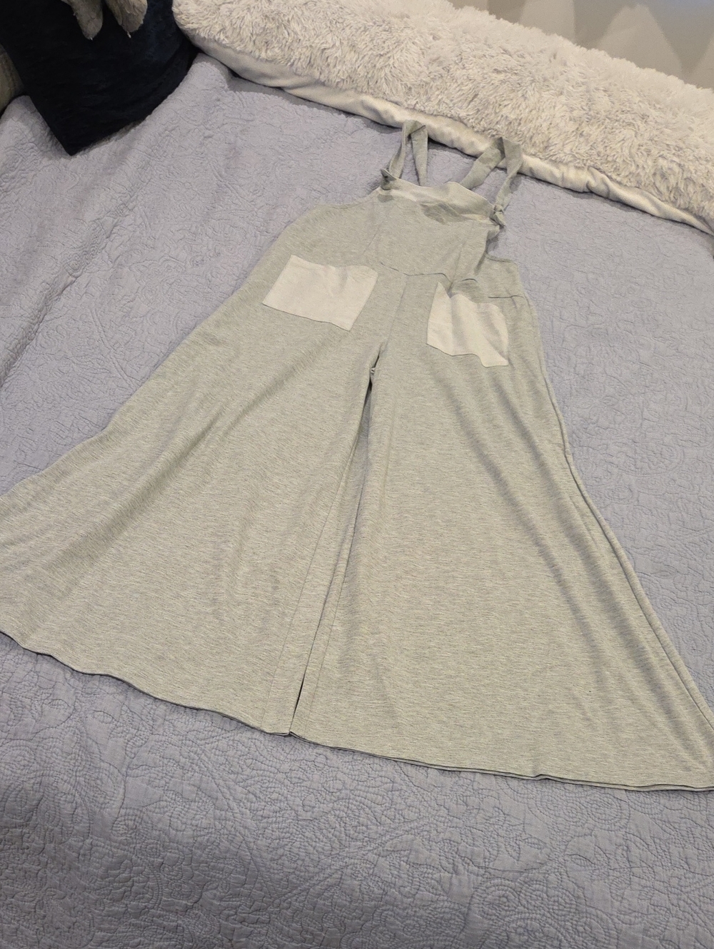 Chicme Light Gray Wide-Leg Knot-Strap Jumpsuit Size XL, New Without Tags! - Picture 5 of 13